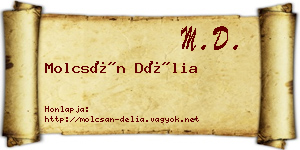 Molcsán Délia névjegykártya